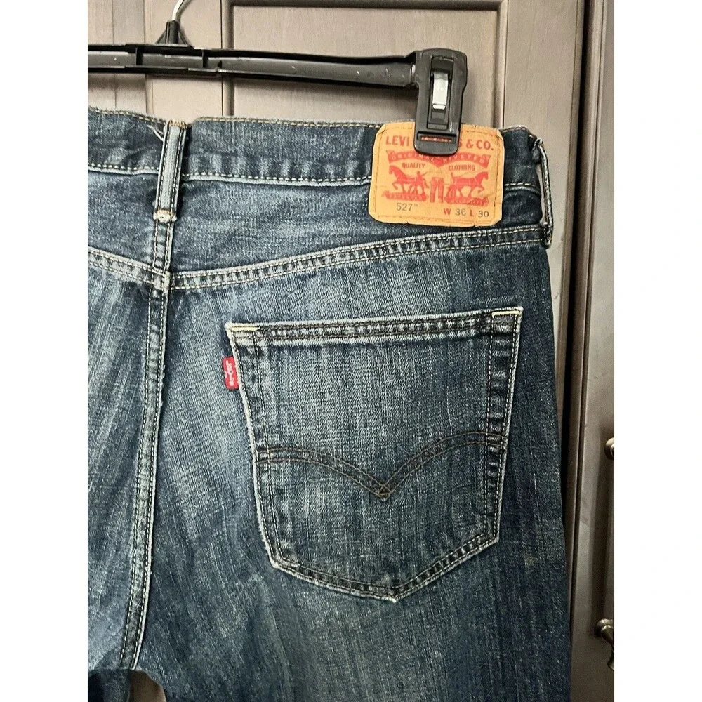 Levi’s 527 Denim Jeans Men’s 36x30 Slim Bootcut Blue Dark Wash